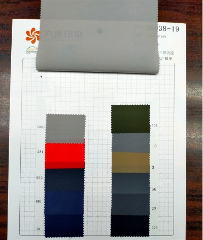 GZ-LY 成分：81%N 16%SP  幅寬：55”56  適合：戶外、三防功能、杜邦三防 正面照